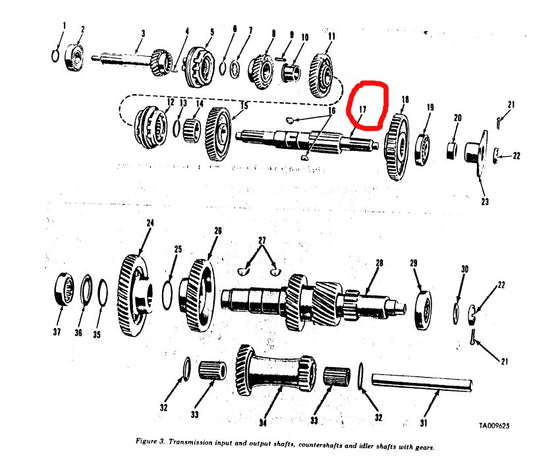 7521019, main shatf transmission M35A2
