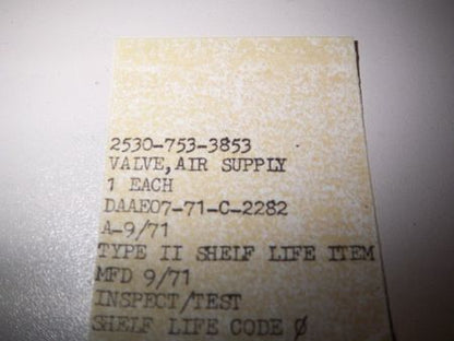 Air Supply valve, M35, M52, M800 Series