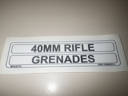 Aufkleber: 40mm Rifle Grenades  HMMWV
