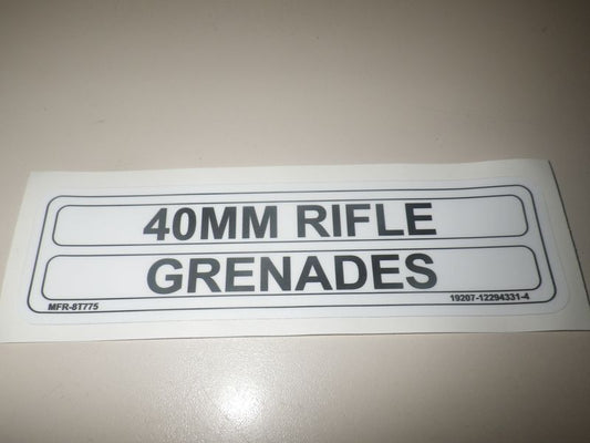 Aufkleber: 40mm Rifle Grenades  HMMWV