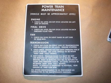 Aufkleber Power train maintenance