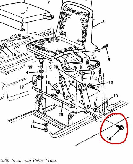 Schraube Sicherheitsgurtbefestigung HMMWV Front