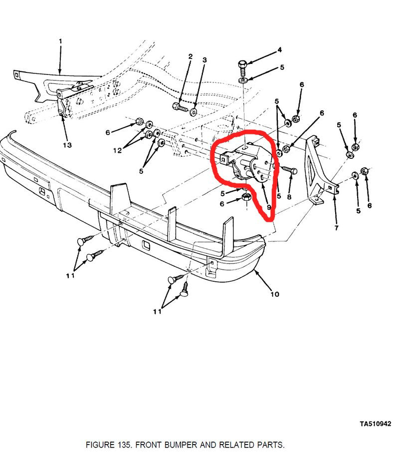 Halter Stossstange vorne links CUCV K5 + K30  Chevy