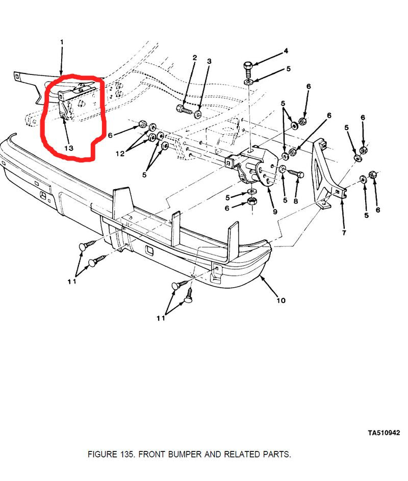 Halter Stossstange vorne rechts CUCV K5 + K30  Chevy