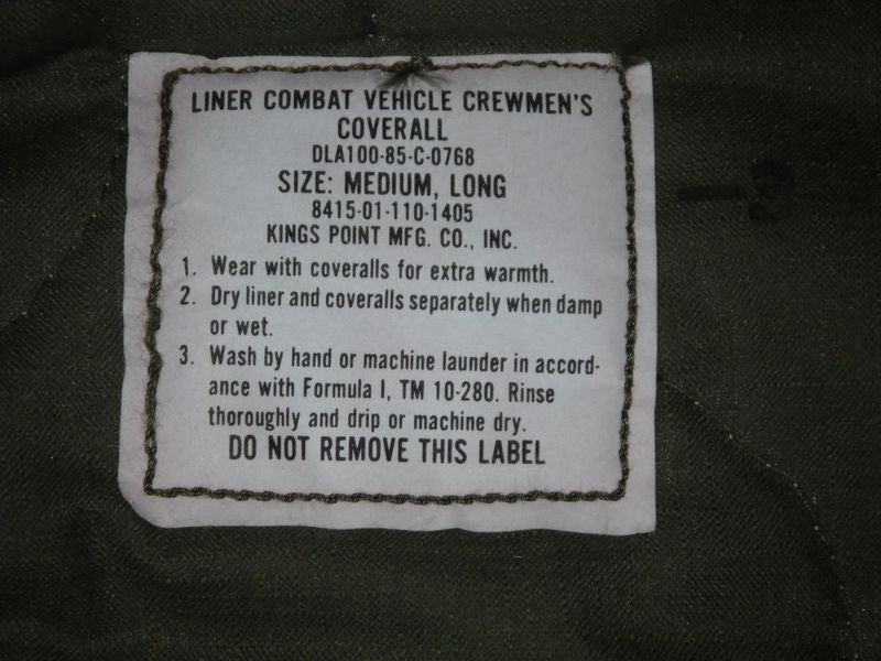 Liner CVC Coverall Medium-Long US ARMY