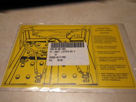 Aufkleber Batterie Anschluss M800 Serie 5 ton Trucks US ARMY