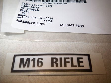 Aufkleber "M 16 RIFLE"