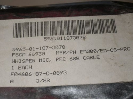 EM-200 Ear-Mike /Ohrmicrophone für PRC Radio US ARMY