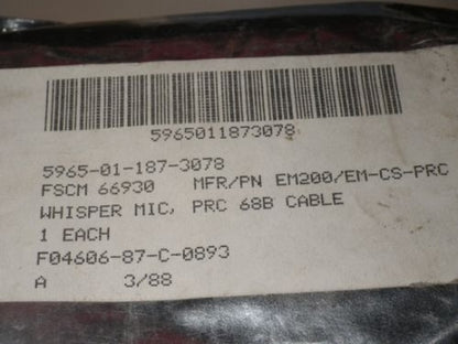 EM-200 Ear-Mike /Ohrmicrophone für PRC Radio US ARMY