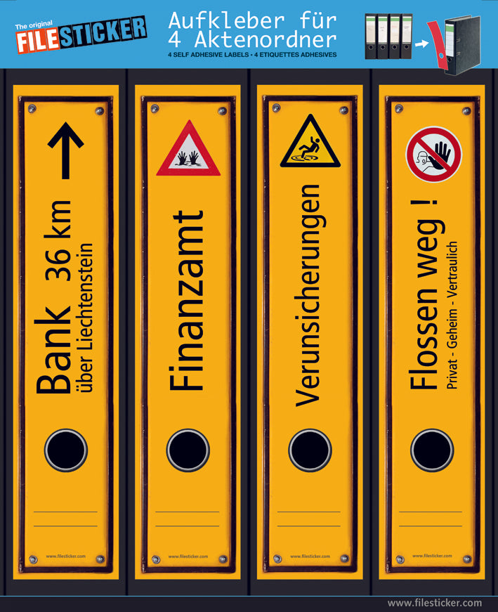 Aufkleber Aktenordner "Yellow Signs"