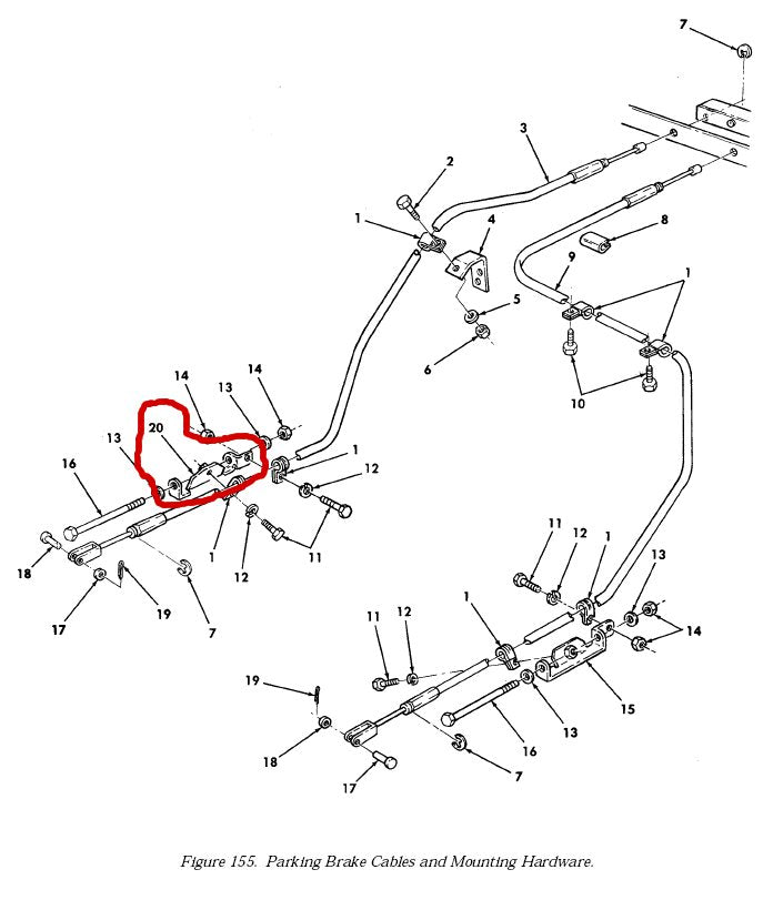 Befestigung Handbremsseil Links HMMWV M998