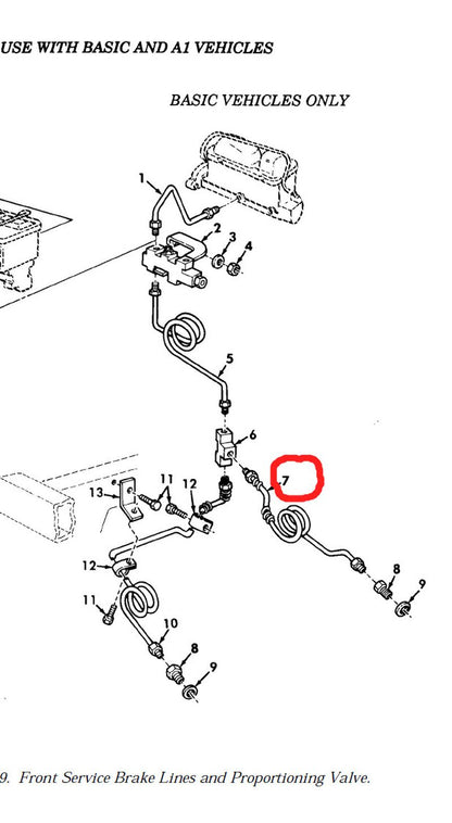 Bremsleitung vorne links HMMWV