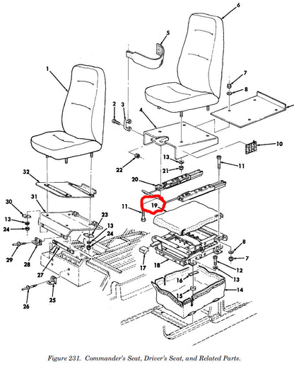Abdeckung Sitzmechanik Fahrersitz HMMWV