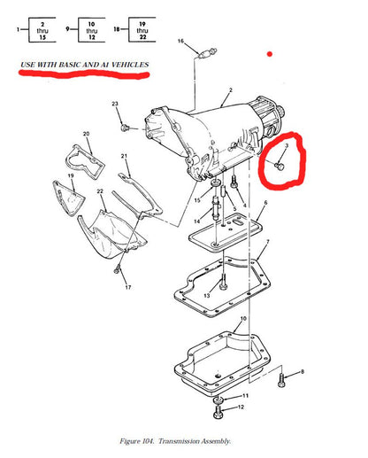 Stopfen Automatikgetriebe HMMWV + CUCV