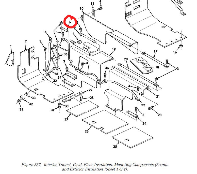 Halterung Dämmmatte Tunnel HMMWV