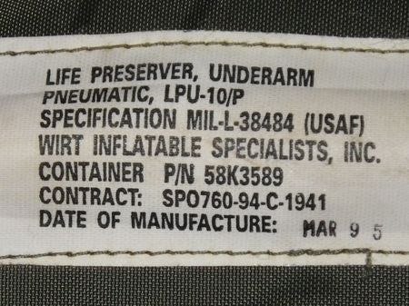 Piloten Schwimmweste LPU-10/P US ARMY USAF