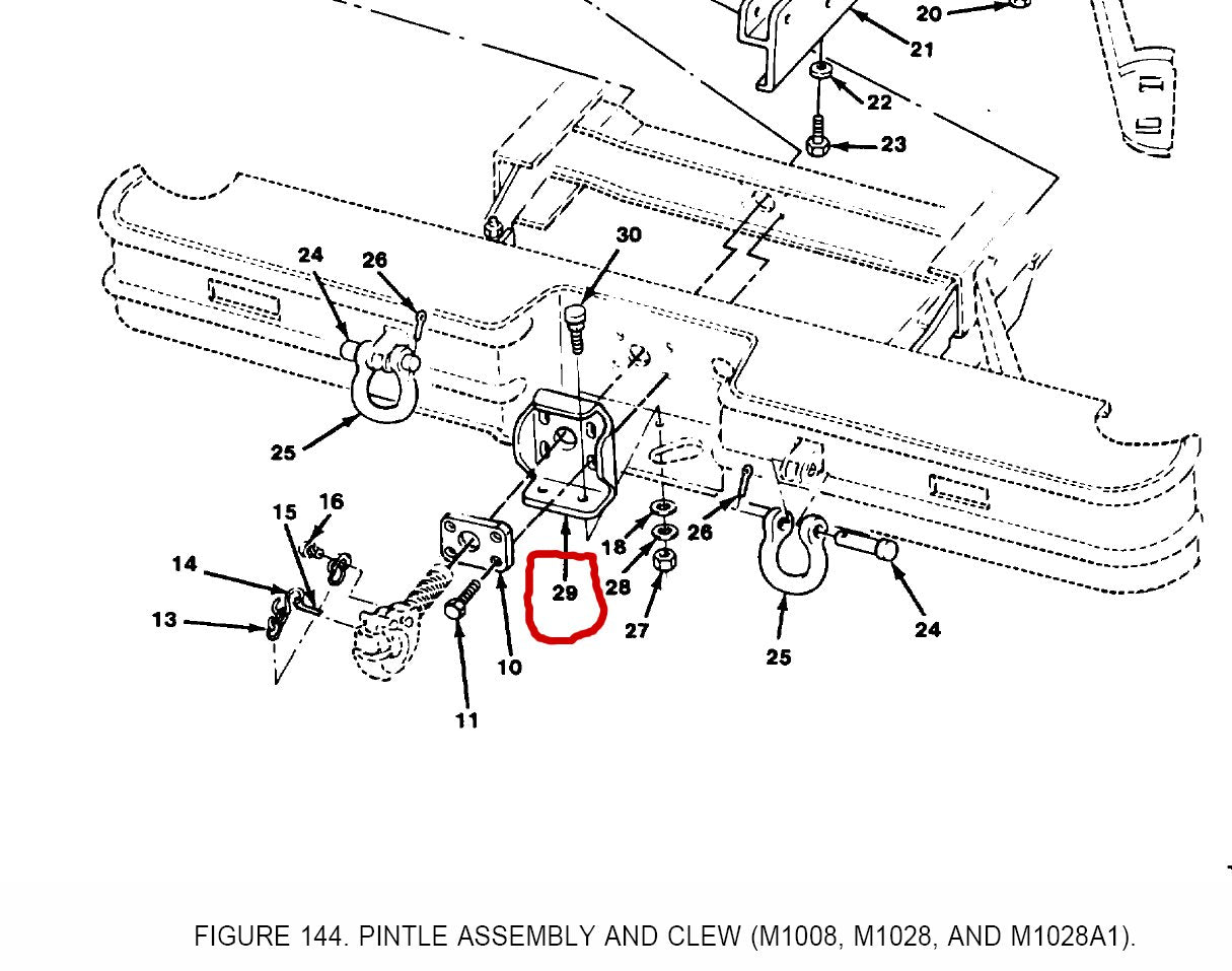 Verstärkungsplatte Anhängerzugmaul Chevy Pickup M1008 CUCV