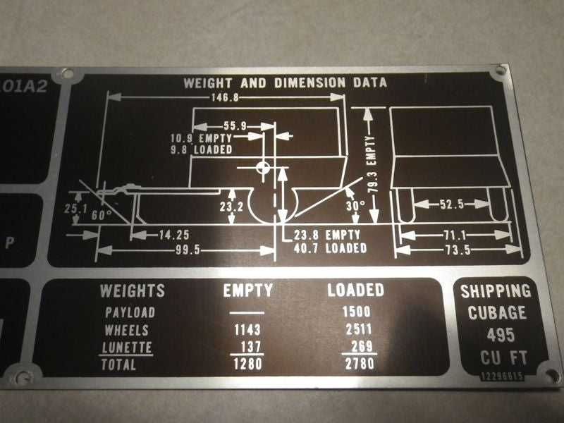 Typenschild Anhänger M101A2  3/4ton