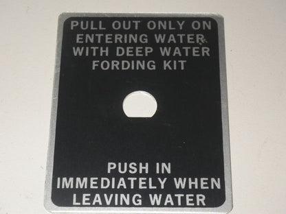 Plate Deep Water Fording Kit M151 Ford MUTT