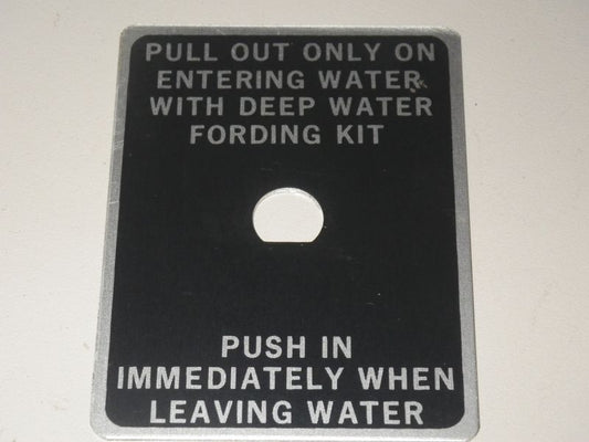 Plate Deep Water Fording Kit M151 Ford MUTT