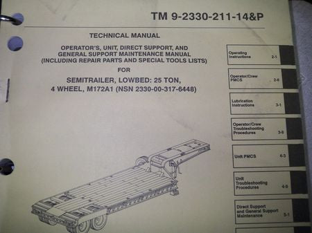 Semitrailer M172A1, Teileliste + Reparaturanl.