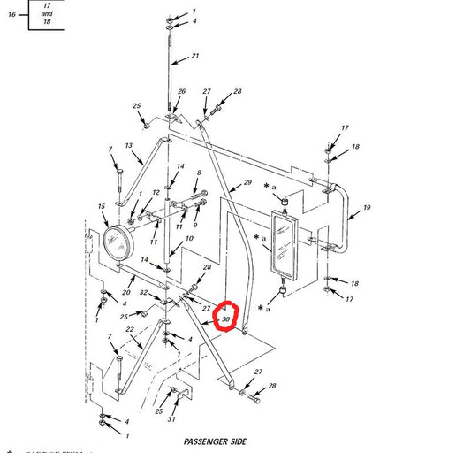Strebe Spiegel Beifahrerseite M35A3