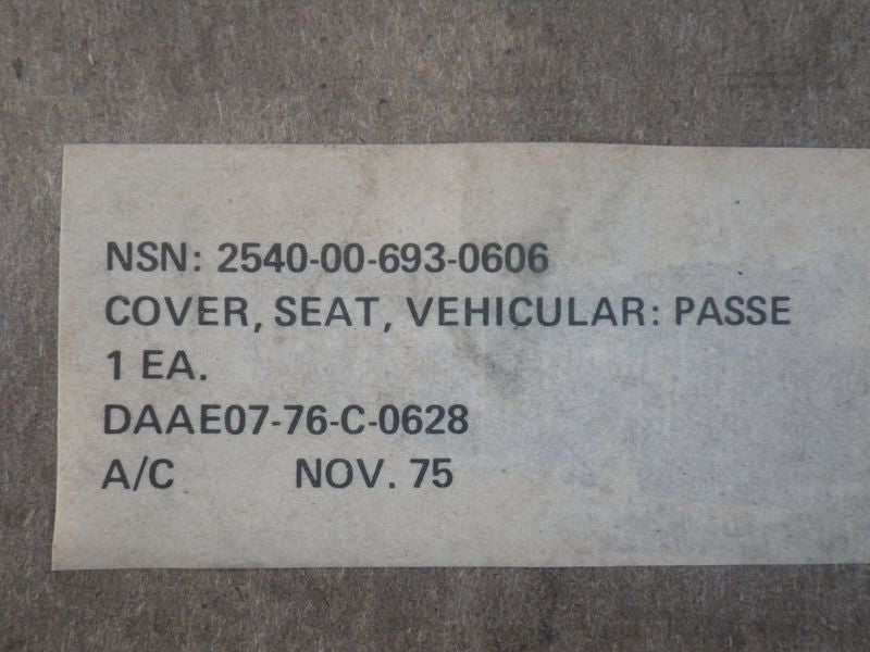Sitzbezug Canvas Beifahrersitz NOS M35, M52, M800,