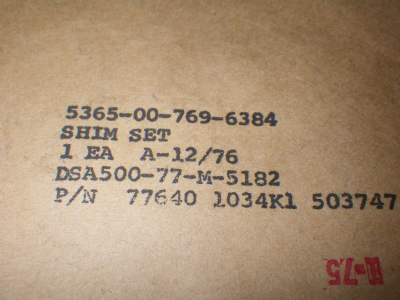 Einstellbleche Lenkgetriebe M35A2 REO