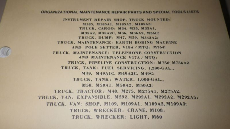 Ersatzteilliste M35A2 Serie TM9-2320-209-20P