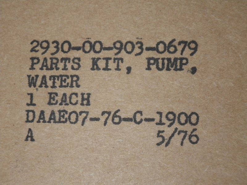 Wasserpumpe M35A2  REO 2,5ton + M52 5ton truck
