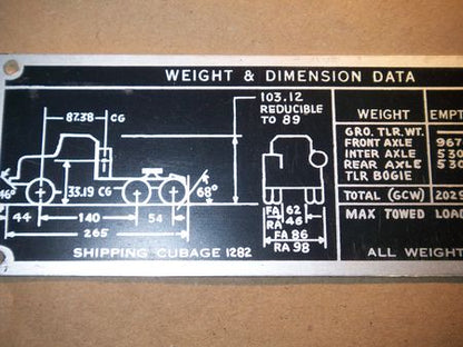 Typenschild M818, Tructor ohne Seilwinde