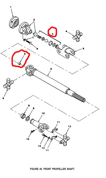 Reparaturkit Kardanwelle vorne DODGE M880 W200