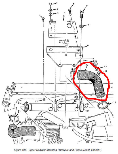 Kühlwasserschlauch M900A1 oben rechts