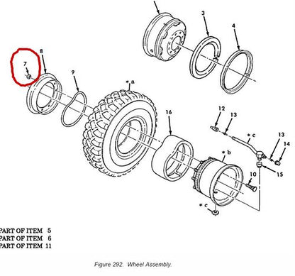 Mutter Felge M900 Serie und M35A3 Truck