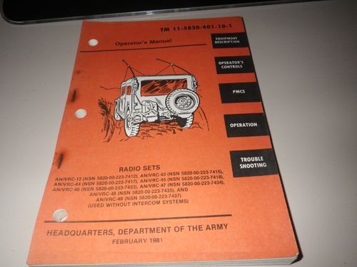 Manual Funkeinbau VRC Radio Sets US ARMY