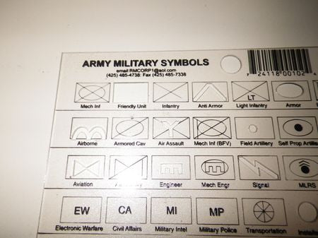 ARMY Military Symbols Zeichenschablone für Landkarten