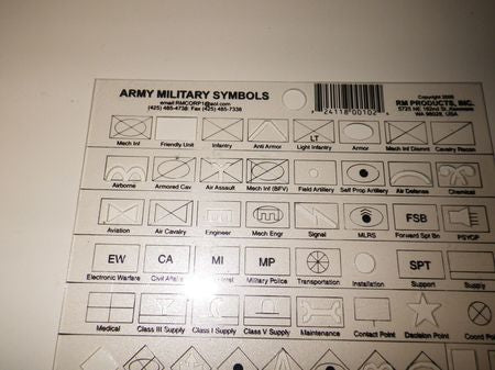 ARMY Military Symbols Zeichenschablone für Landkarten