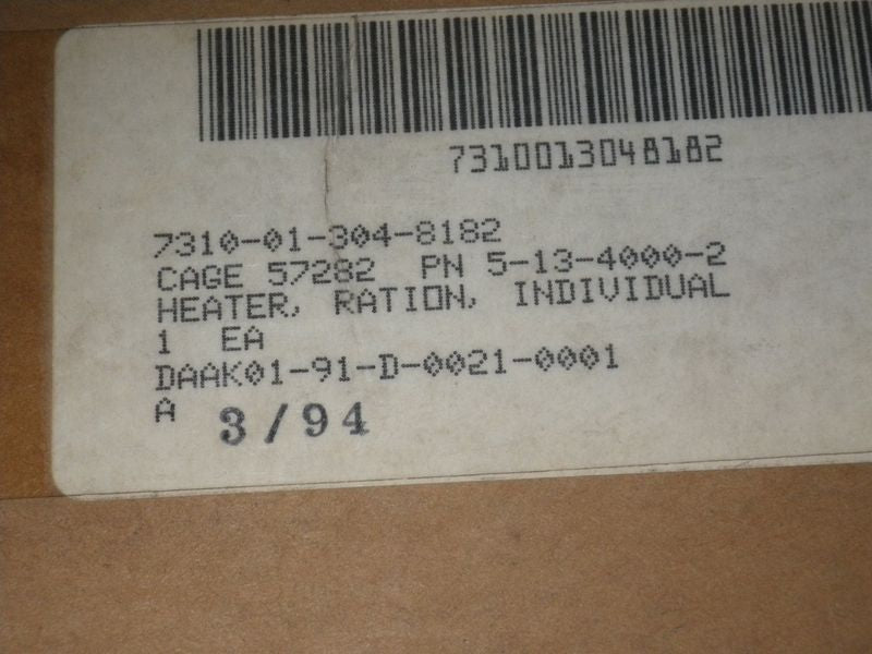 MRE Ration Heater 24Volt, US ARMY, HMMWV