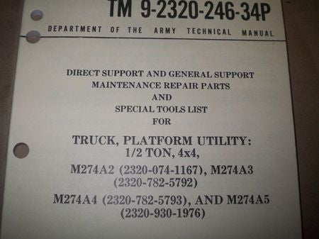 Teileliste M274 MULE, TM 9-2320-246-34P