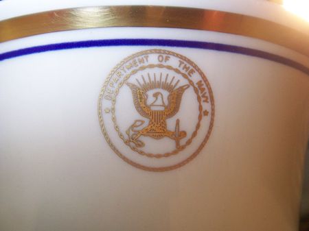 NAVY Goldrandtasse + Unterteller