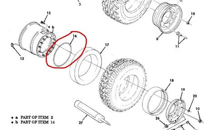 O-Ring für Felge 12 Bolzen, HMMWV, 37er Reifen
