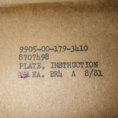 Plate "Heater Control" Fahrzeugheizung US ARMY