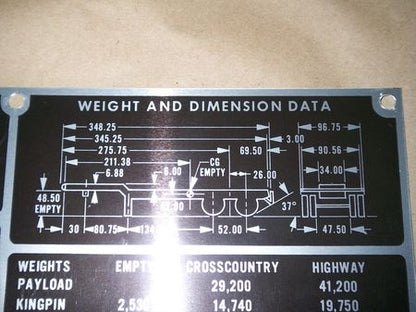 Typenschild M126 A2C, 12 Ton Semitrailer