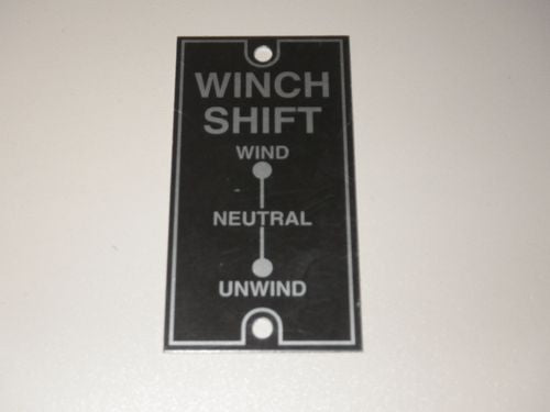 Hinweisschild WINCH SHIFT M816 Wrecker 5ton Truck