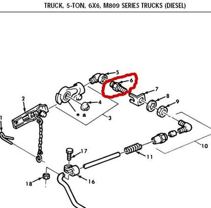 Reduziernippel Druckluft Bremsleitungen M800, M900 5ton Trucks