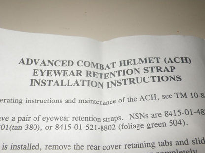 Strap Eyewear Retention ACH Helm