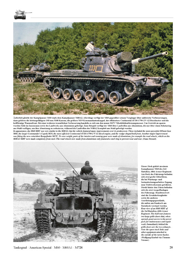 Tankograd Heft 3021, M60, M60A1, M728 Panzer US ARMY