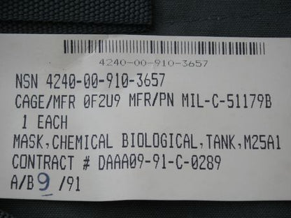 Tasche ABC Maske M25A1 Panzerfahrer, US ARMY