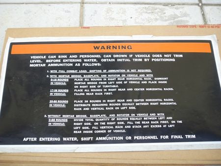 Aufkleber Warning 1, M106