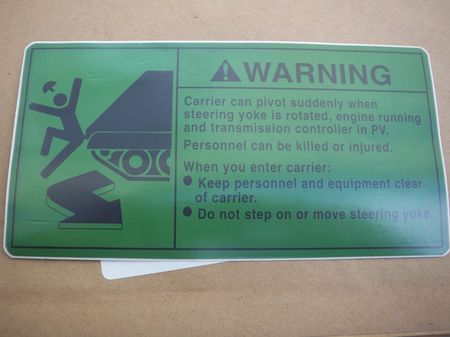Aufkleber Warning 2, M113 Series